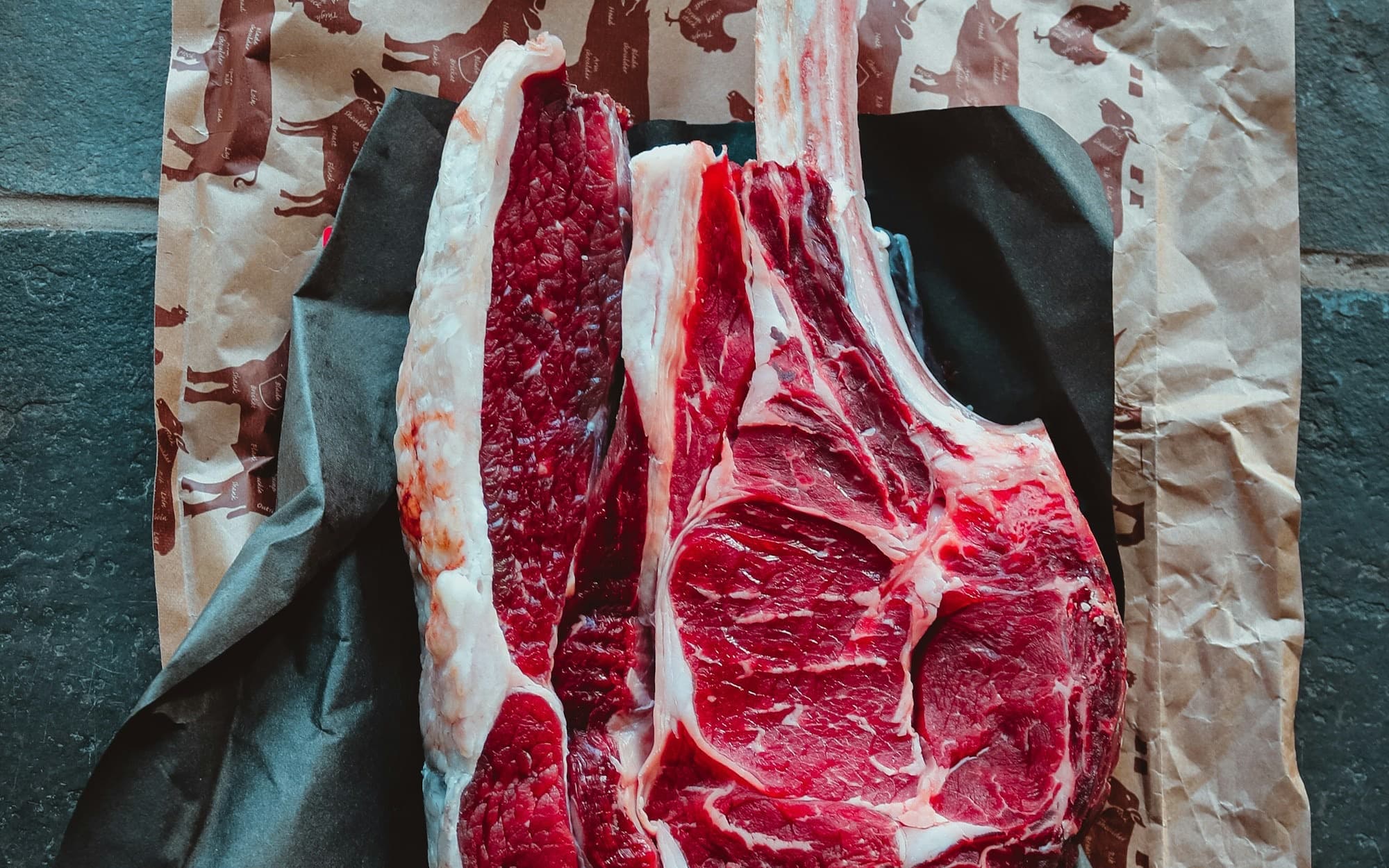 Export-grade beef, close up